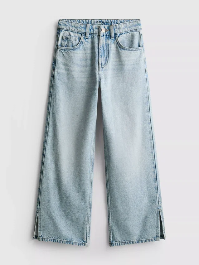 7–15 år | Jeans med slits i benslutet och vida ben