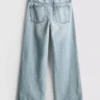 7–15 år | Jeans med slits i benslutet och vida ben
