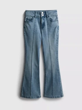 7–15 år | Jeans med veck och utsvängda ben