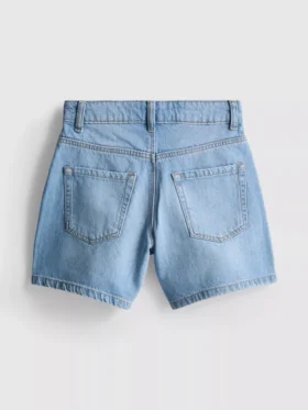 7–15 år | jeansshorts med strassrosett