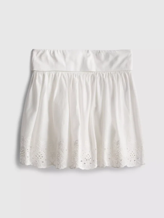 7–15 år | kjol med broderie anglaise