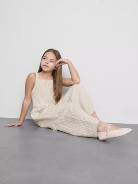 7–15 år | randig, rynkad jumpsuit