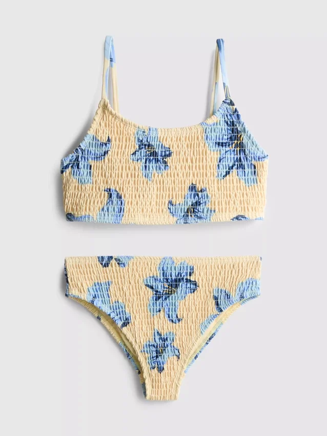 7–15 år | Rynkad bikini med tryck