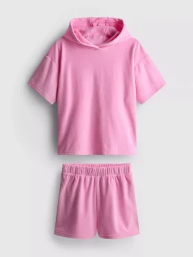 7–15 år | Set med handdukshuvtröja och Shorts