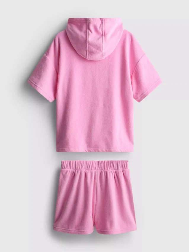 7–15 år | Set med handdukshuvtröja och Shorts