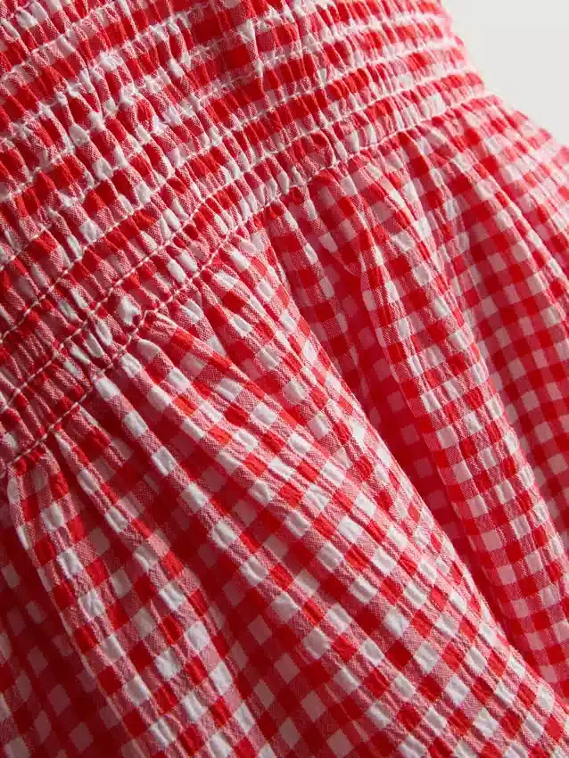 7–15 år | Set med rutig blus och kjol