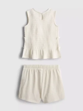 7–15 år | Set med rynkad ärmlös topp och Shorts