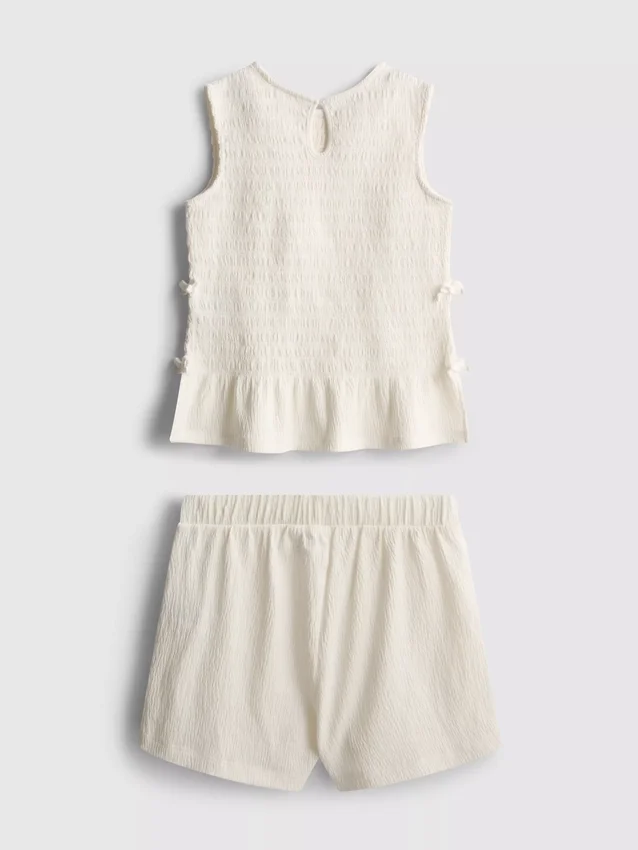 7–15 år | Set med rynkad ärmlös topp och Shorts