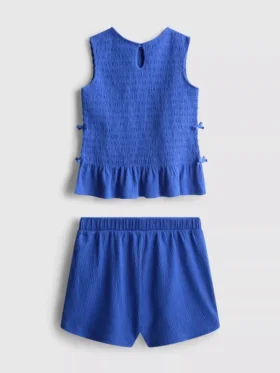 7–15 år | Set med rynkad ärmlös topp och Shorts