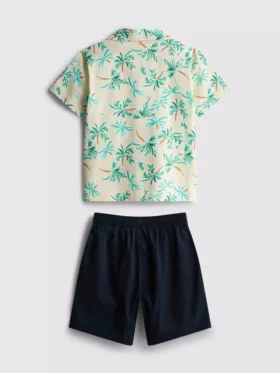 7–15 år | Set med skjorta och shorts i slubbomull