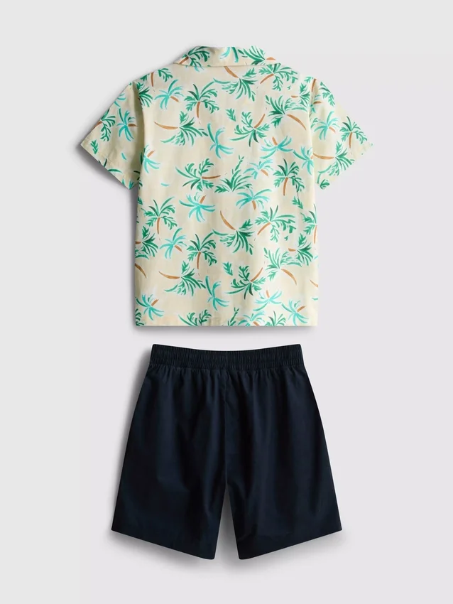 7–15 år | Set med skjorta och shorts i slubbomull