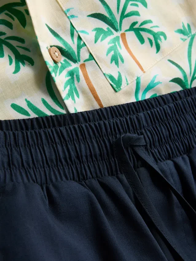 7–15 år | Set med skjorta och shorts i slubbomull