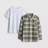 7–15 år | set med t-shirt och rutig skjorta