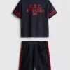 7–15 år | Set med T-shirt och shorts i aktivt nätmaterial