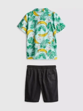 7–15 år | Set med tryckt skjorta och shorts