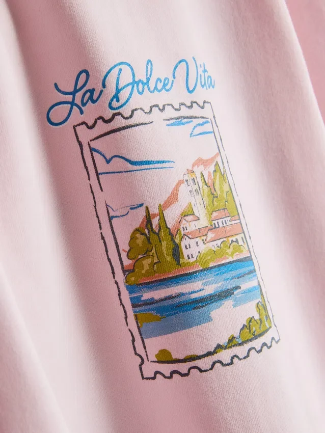 7–15 år | T-shirt i oversized-modell med grafiskt tryck