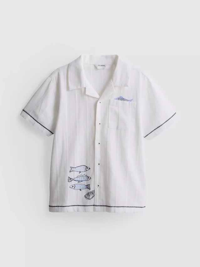 7–15 år | T-shirt med broderad fisk