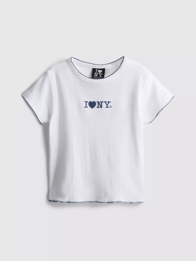 7–15 år | T-shirt med broderat ”I Love New York”
