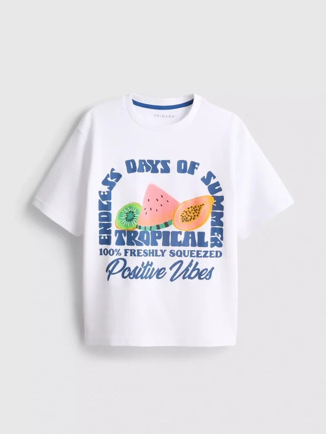 7–15 år | T-shirt med fruktmotiv och struktur