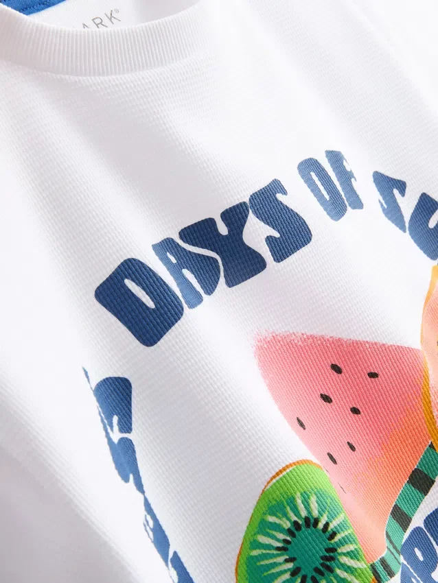 7–15 år | T-shirt med fruktmotiv och struktur