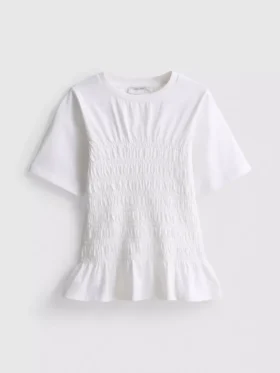 7–15 år | T-shirt med rynkad peplum