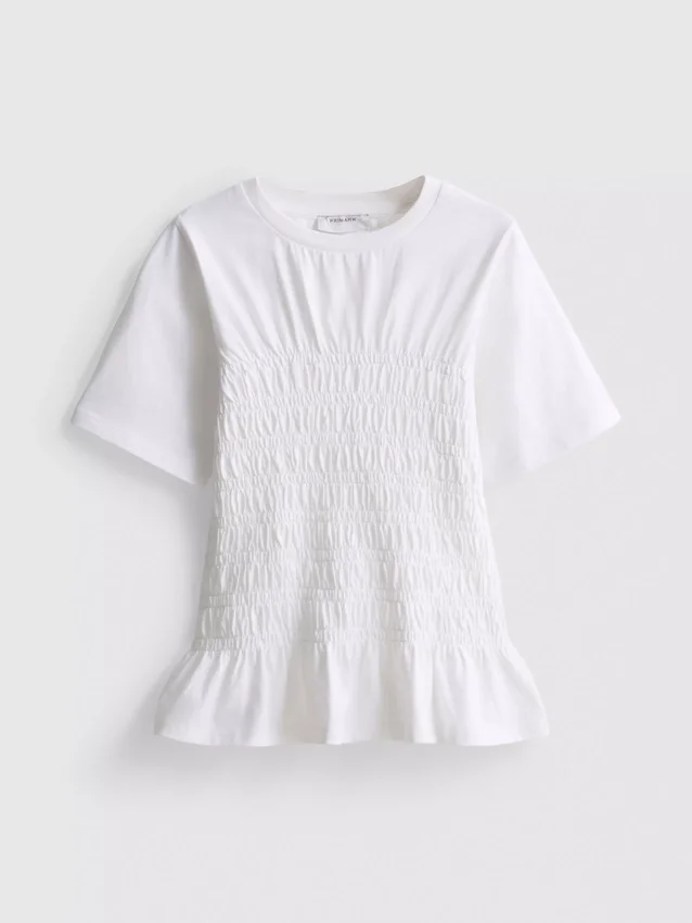 7–15 år | T-shirt med rynkad peplum