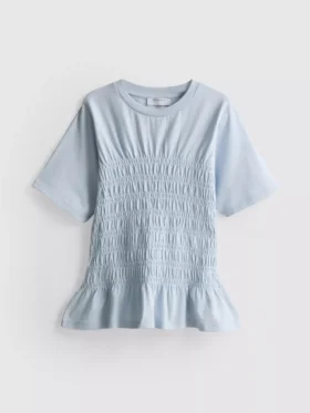 7–15 år | T-shirt med rynkad peplum