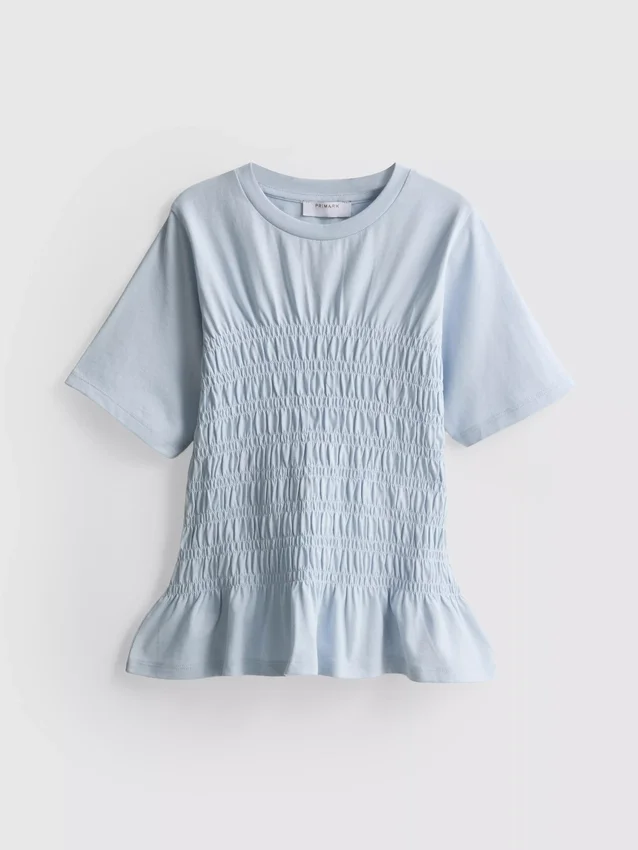 7–15 år | T-shirt med rynkad peplum