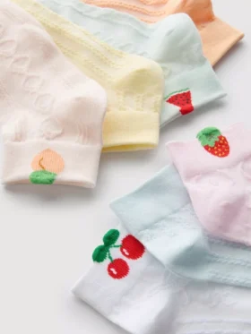 7-pack fruktmönstrade ankelstrumpor