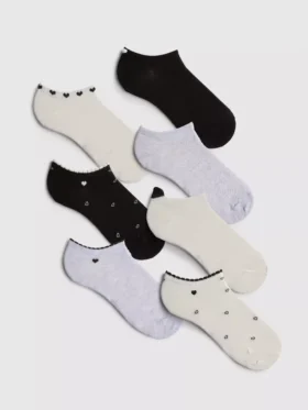 7-pack hjärtmönstrade sneakerstrumpor