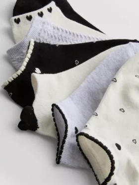 7-pack hjärtmönstrade sneakerstrumpor