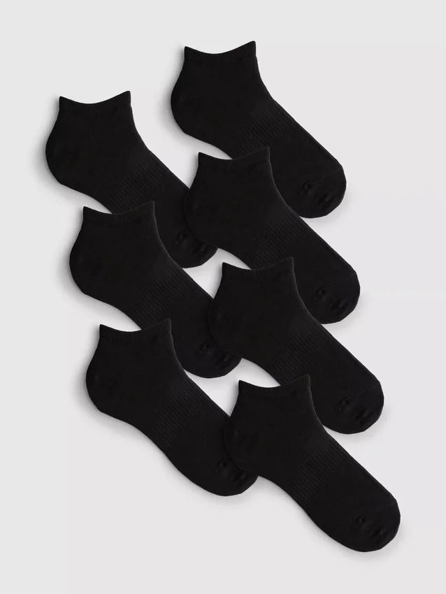7-pack med basmodeller av sneakerstrumpor