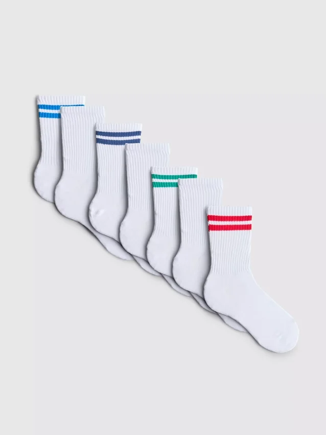 7-pack ribbade sportstrumpor