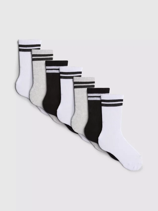 7-pack ribbade sportstrumpor