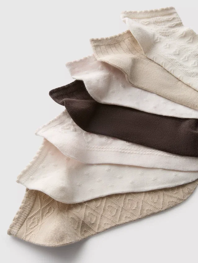 7-pack texturerade sneakerstrumpor