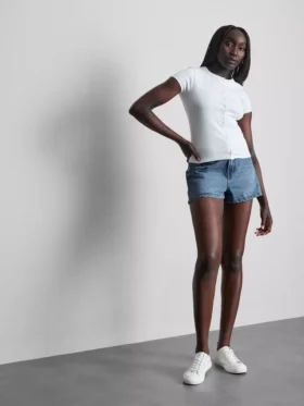 A-linjeformade shorts i bomullsdenim