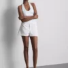 A-linjeformade shorts i bomullsdenim