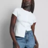 A-linjeformade shorts i bomullsdenim