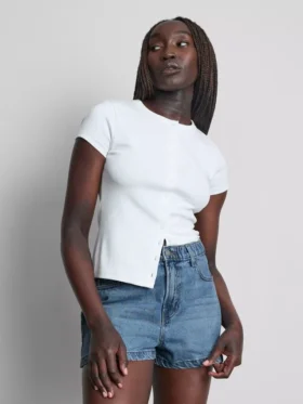 A-linjeformade shorts i bomullsdenim