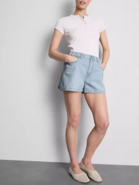A-linjeformade shorts i bomullsdenim