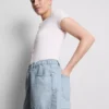A-linjeformade shorts i bomullsdenim