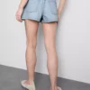 A-linjeformade shorts i bomullsdenim