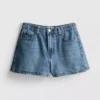 A-linjeformade shorts i bomullsdenim