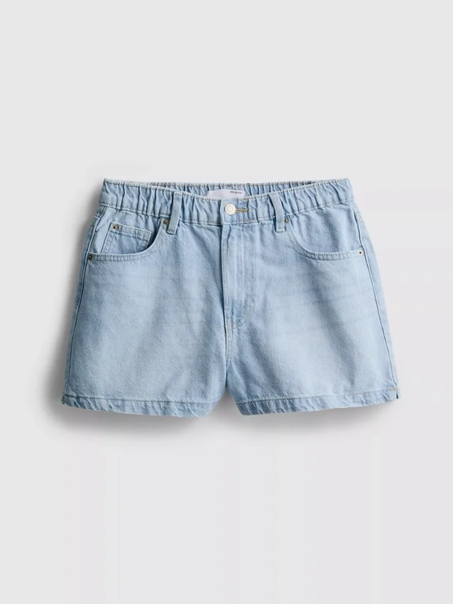 A-linjeformade shorts i bomullsdenim