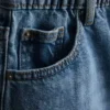 A-linjeformade shorts i bomullsdenim