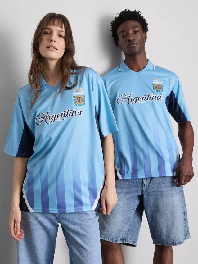 Argentina kortärmad nät-T-shirt