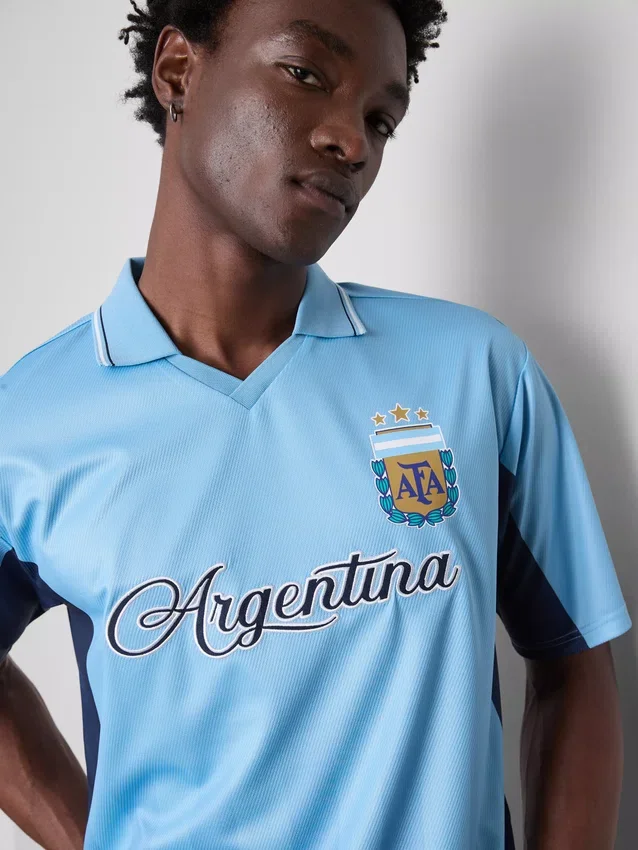 Argentina kortärmad nät-T-shirt