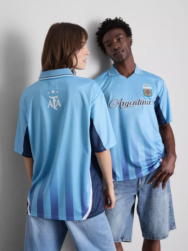 Argentina kortärmad nät-T-shirt