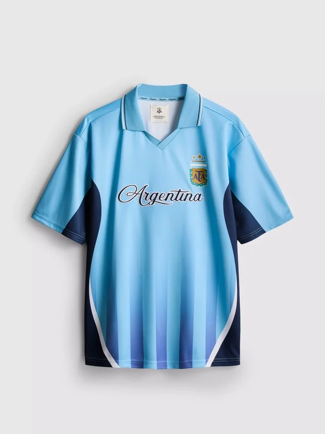 Argentina kortärmad nät-T-shirt