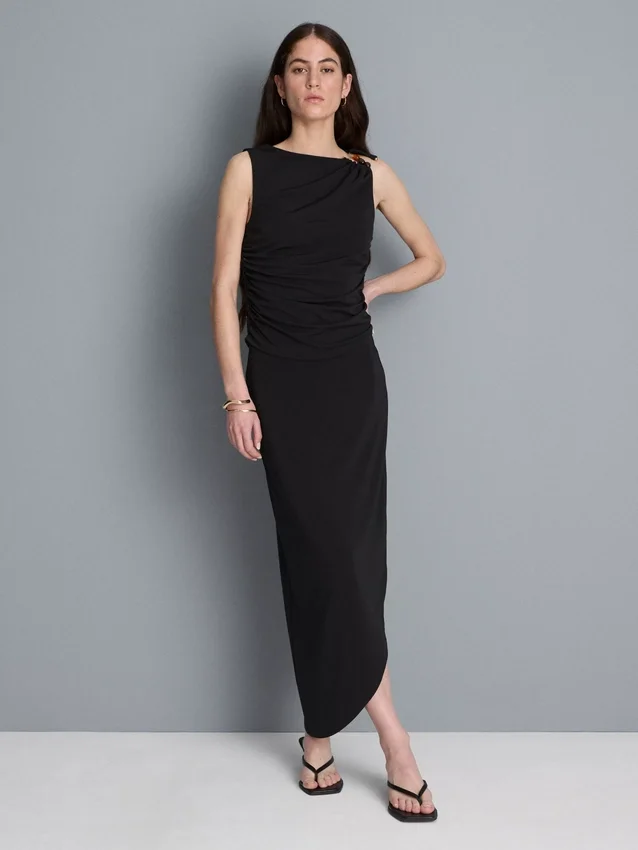 Asymmetrisk midikjol i jersey